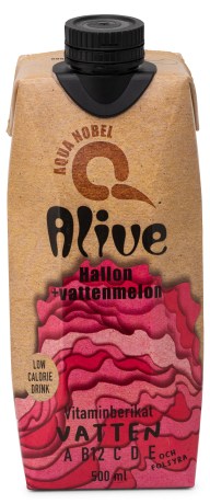 Pienoiskuva Aqua Nobel Vitamiini L�hdevesi Alive, Vadelma ja vesimeloni, 500 ml