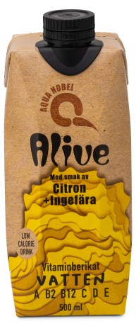Pienoiskuva Aqua Nobel Vitamiini Lhdevesi Alive, Sitruuna & Inkivri, 500 ml