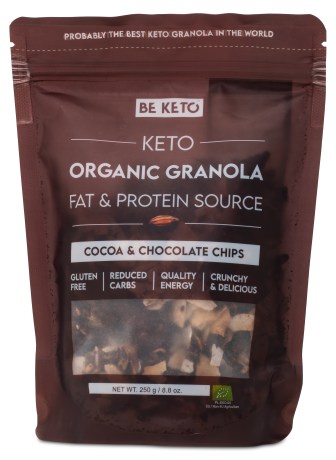Pienoiskuva BeKeto KETO Organic Granola, Cocoa & Chocolate Chips, 250 g