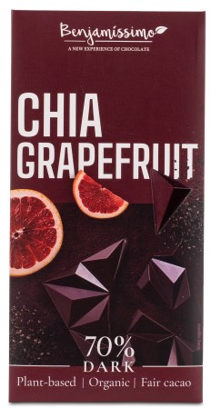 Pienoiskuva Benjamissimo Tumma Suklaa 70 %, Chia & Greippi., 60 g