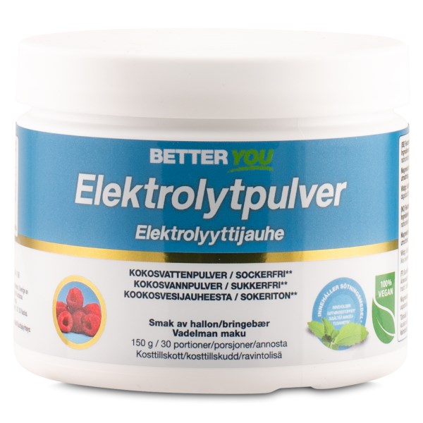 Better You Elektrolyyttijauhe, Vadelma, 150 g