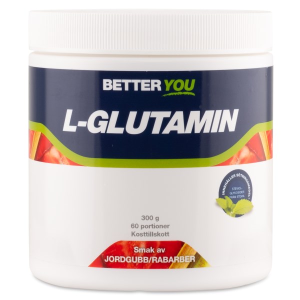 Better You L-Glutamiini, Mansikka/Raparperi, 300 g