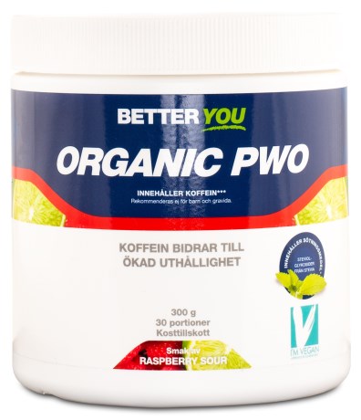 Pienoiskuva Better You Pre Work Out PWO, Luomu , Vadelma / Kirpe�, 300 g