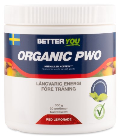 Pienoiskuva Better You Pre Work Out PWO, Luomu , Punainen Limonadi, 300 g