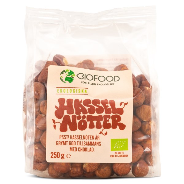Biofood Hasselpähkinät EKO, 250 g