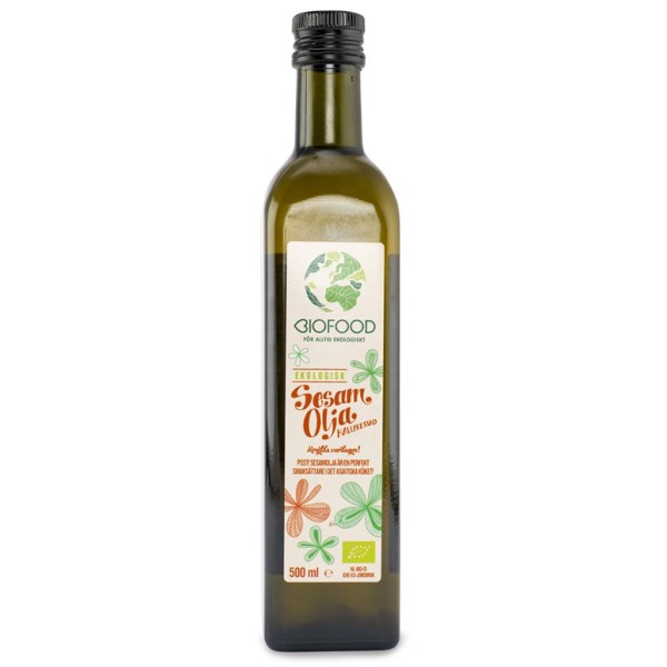 Biofood Kylmäpuristettu Sesamiöljy EKO, 500 ml