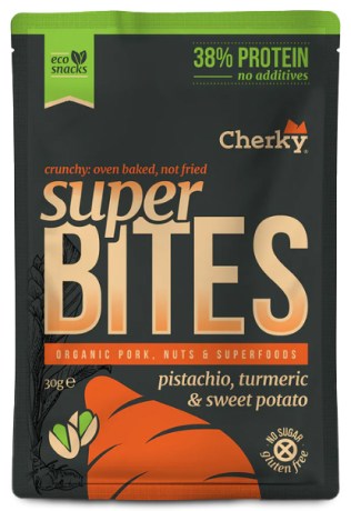 Pienoiskuva Cherky Foods Super Bites Eco, Pork,Pistachio,Tumeric & Sweet Potato, 30 g