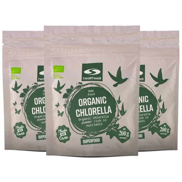 Healthwell Chlorella-jauhe Luomu, 600 g