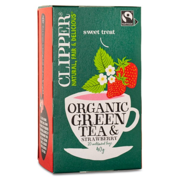 Clipper Green Tea Strawberry EKO, 20 pussia