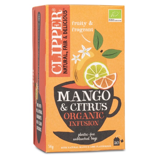 Clipper Tea Mango & Citrus Infusion, 20 pussia