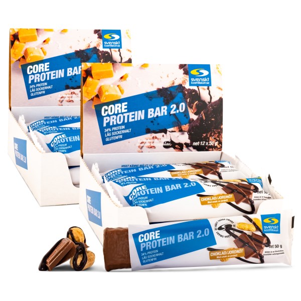 Core Protein Bar 2.0, Suklaa / Maapähkinä, 24 kpl