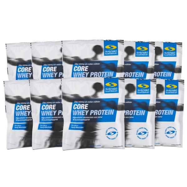 Core Whey Annospussit, Vanilja Pirtelö, 10-pack