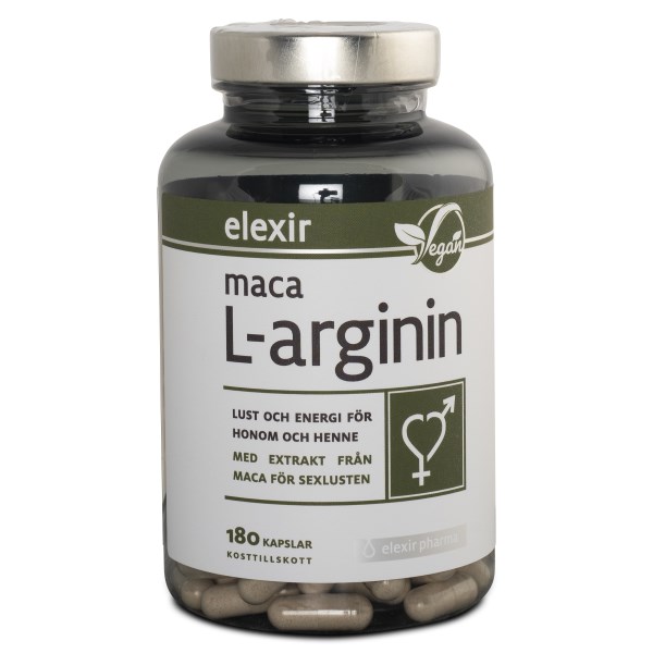 Elexir Pharma Maca L-arginin, 180 kapselia