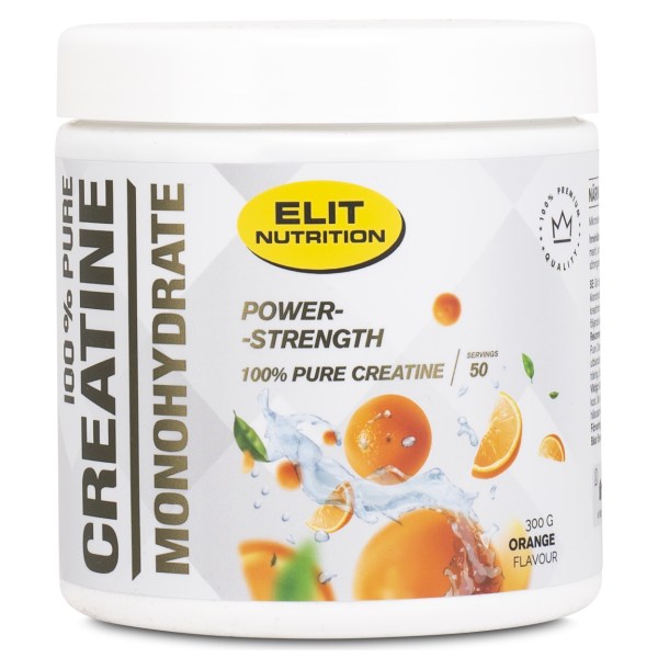 ELIT 100% Pure Creatine Monohydrate, Appelsiini, 300 g