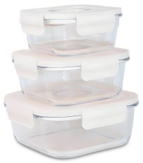 Pienoiskuva Foodecobox Tyhji Ruoansilytysrasia Lasista 3-in-1, Neli, Valkoinen