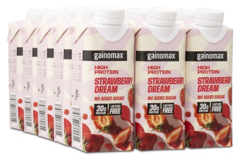 Pienoiskuva Gainomax High Protein Drink, Strawberry Dream, 15-pack