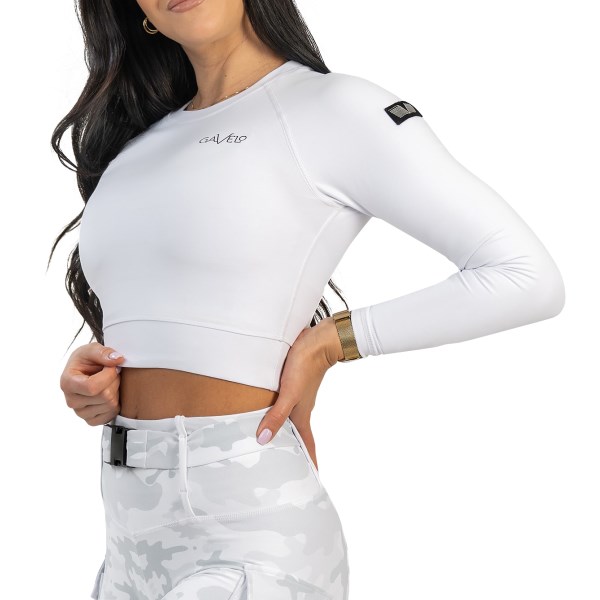 Gavelo Cropped Longsleeve, L, Valkoinen