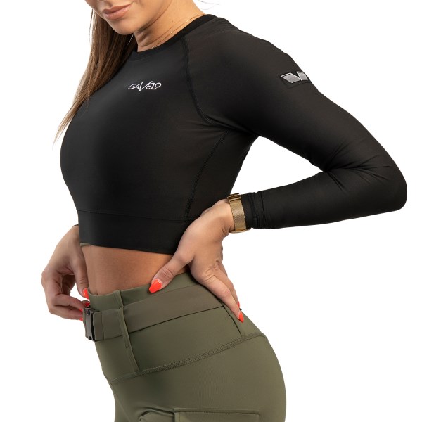 Gavelo Cropped Longsleeve, S, Musta