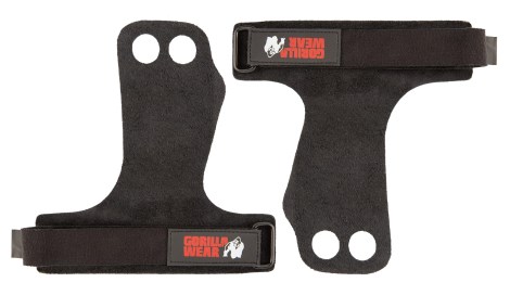 Pienoiskuva Gorilla Wear 2 Hole Leather Lifiting Grips, S, Musta