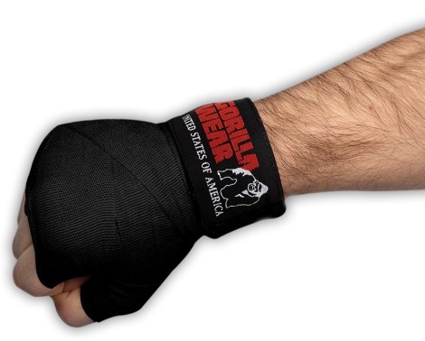 Pienoiskuva Gorilla Wear Boxing Hand Wraps, 4 m, Musta