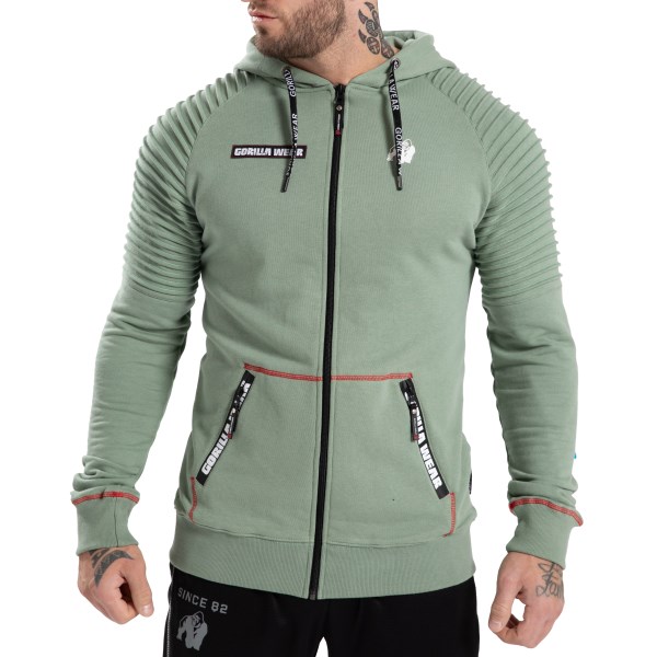 Gorilla Wear Georgia Zip Hoodie, XXXL, Green Bay