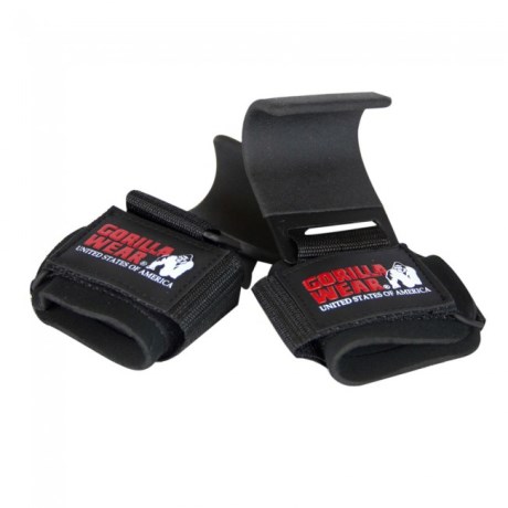Pienoiskuva Gorilla Wear Weight Lifting Hooks, One size, Musta