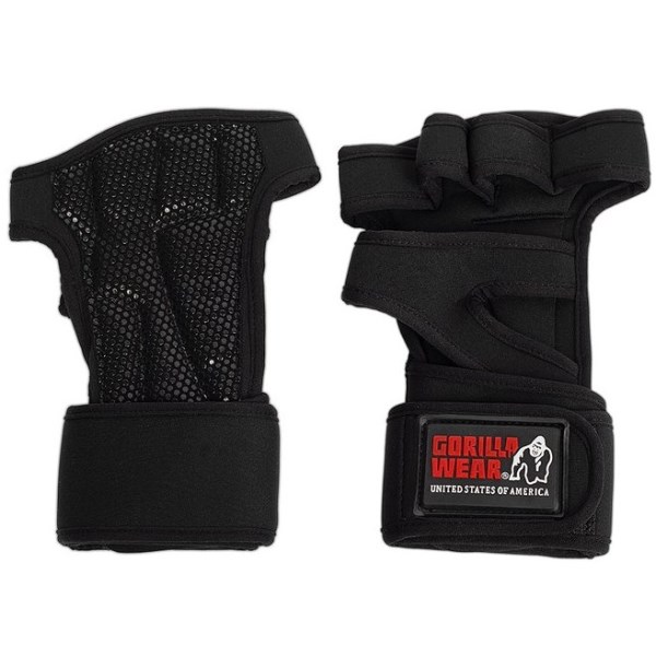 Gorilla Wear Yuma Weightlifting Workout Gloves, L, Musta