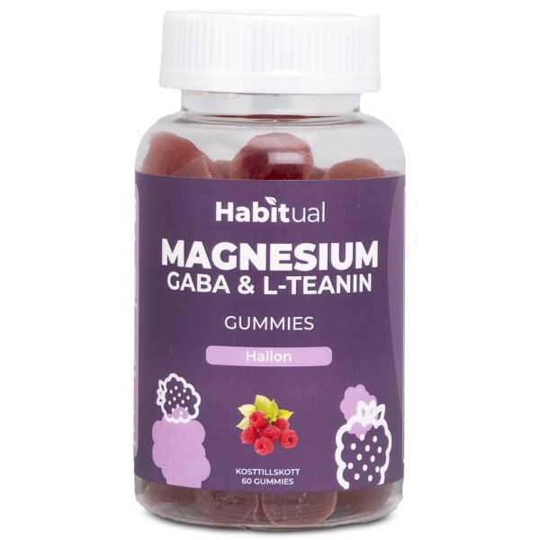 Habitual Magnesium L-teaniini- & GABA-gummit, Vadelma, 60 Vitamiinkumikarkit