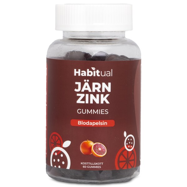 Habitual Sinkki + rauta -gummit, Veriappelsiini, 60 Vitamiinkumikarkit