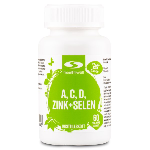 Healthwell A, C, D, Sinkki+Seleeni, 60 kapselia