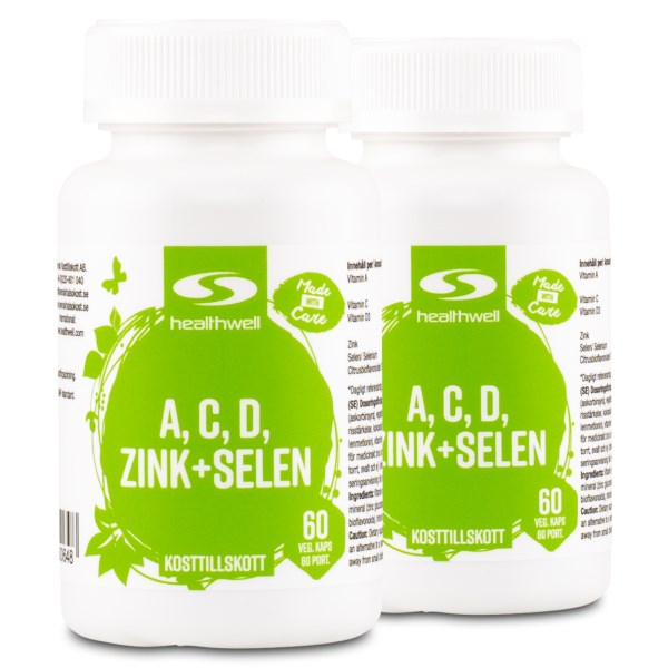 Healthwell A, C, D, Sinkki+Seleeni, 120 kapselia