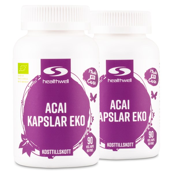Healthwell Acai-kapselit EKO, 180 kapselia