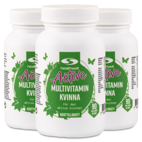 Healthwell Active Monivitamiini Naisille, 270 kapselia
