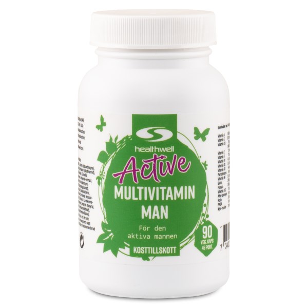 Healthwell Active Monivitamiini Miehille, 90 kapselia