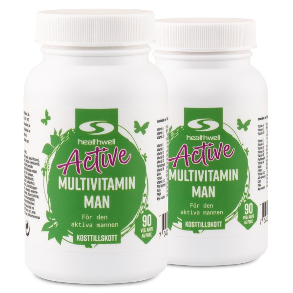 Healthwell Active Monivitamiini Miehille, 180 kapselia