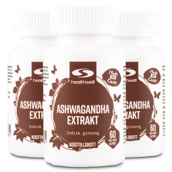 Healthwell Ashwagandha -Uute, 180 kapselia