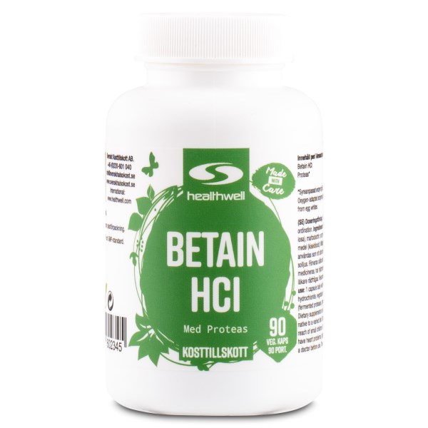 Healthwell Betaiini HCL, 90 kapselia