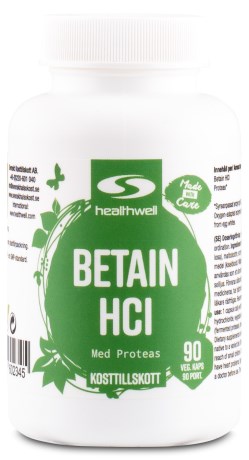 Pienoiskuva Healthwell Betaiini HCL, 90 kapselia