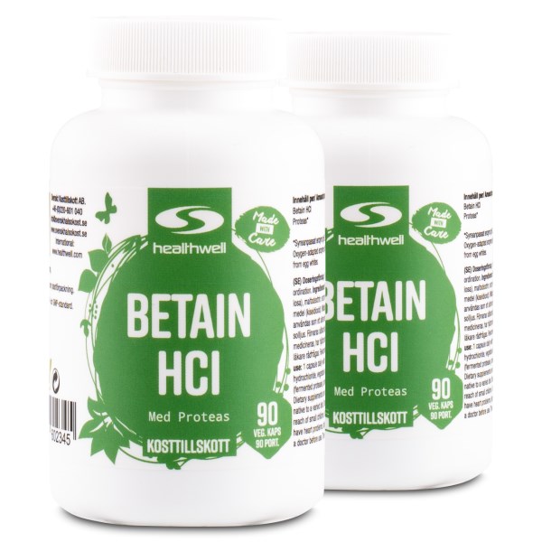 Healthwell Betaiini HCL, 180 kapselia