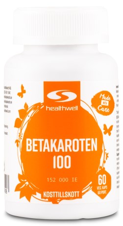 Pienoiskuva Healthwell Beetakaroteeni 100, 60 kapselia