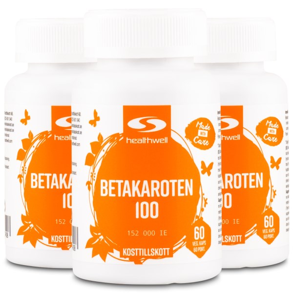 Healthwell Beetakaroteeni 100, 180 kapselia