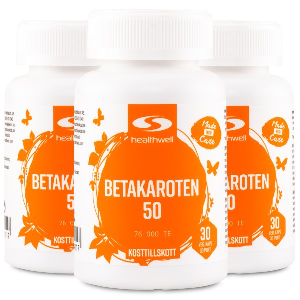 Healthwell Beetakaroteeni 50, 90 kapselia