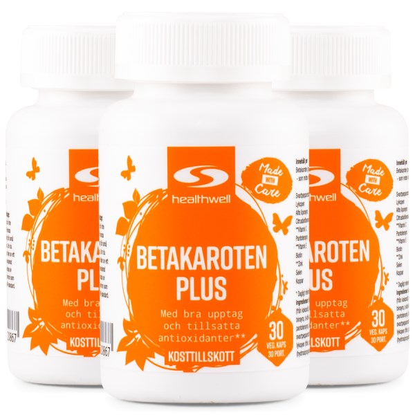 Healthwell Beetakaroteeni Plus, 90 kapselia