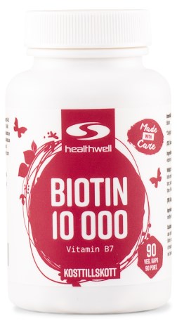 Pienoiskuva Healthwell Biotiini 10 000, 90 kapselia