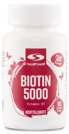 Pienoiskuva Healthwell Biotiini 5000, 90 kapselia