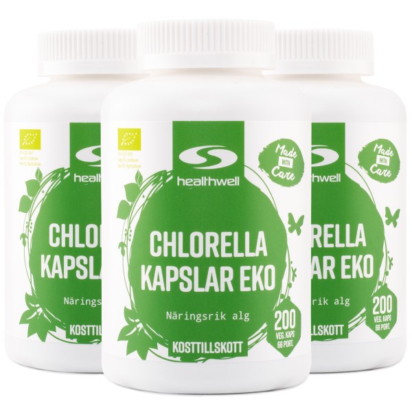 Healthwell Chlorella Kapselit Luomu, 600 kaps.