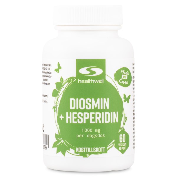 Healthwell Diosmin+Hesperidin Oksidatiivista Stressiä Vastaan, 60 kapselia