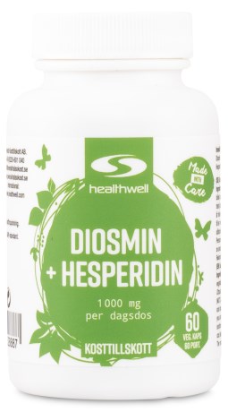 Pienoiskuva Healthwell Diosmin+Hesperidin Oksidatiivista Stressi Vastaan, 60 kapselia