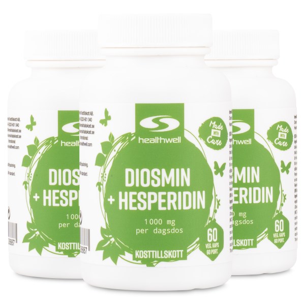 Healthwell Diosmin+Hesperidin Oksidatiivista Stressiä Vastaan, 180 kapselia