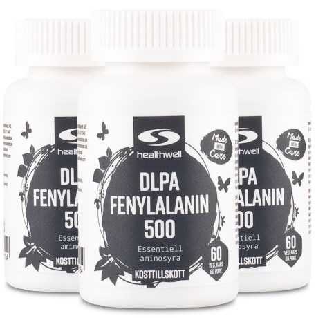 Pienoiskuva Healthwell DLPA Fenyylialaniini 500, 180 kapselia